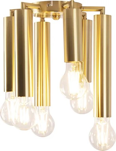 Lampa sufitowa w stylu art deco złota 6-światłowa - Tubi