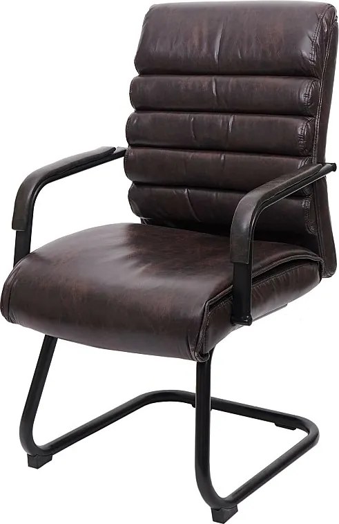 Krzesło konferencyjne MCW-H31,  brązowa sztuczna skóra