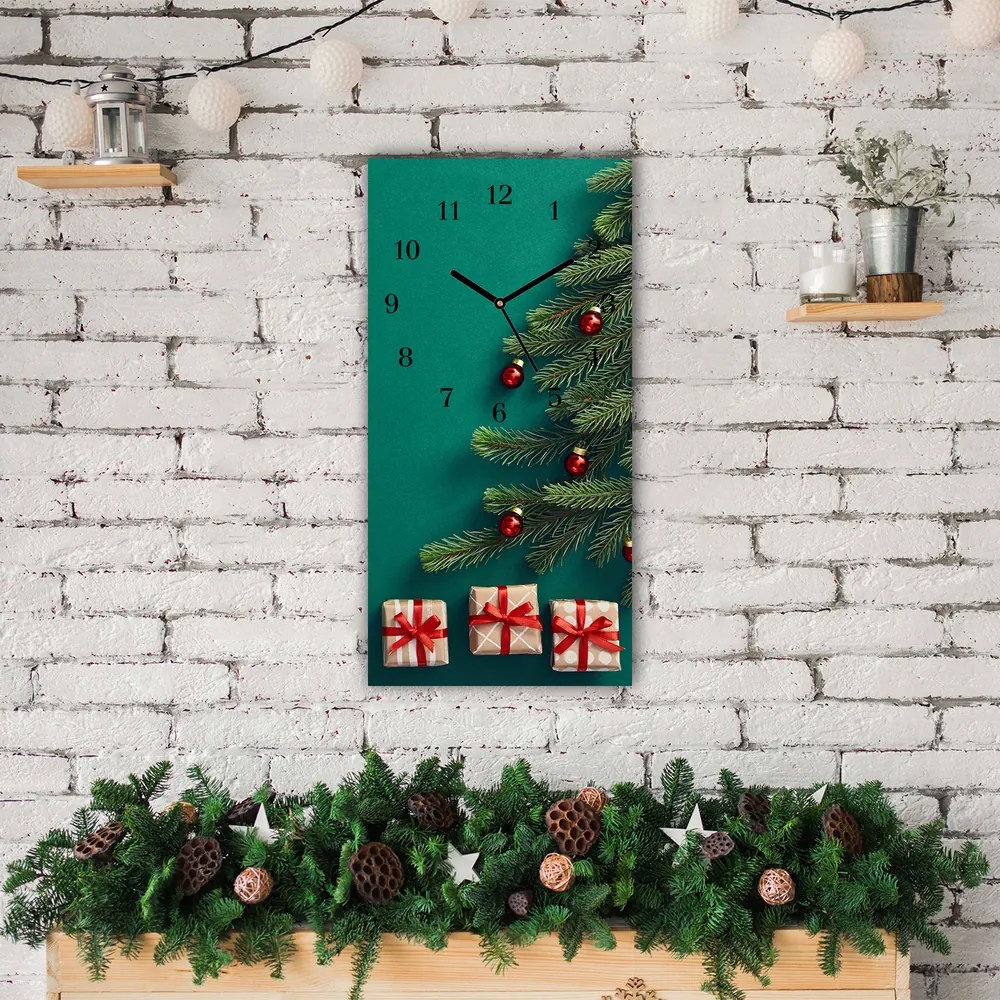 Zegar ścienny Prezenty Choinka Święta Zima