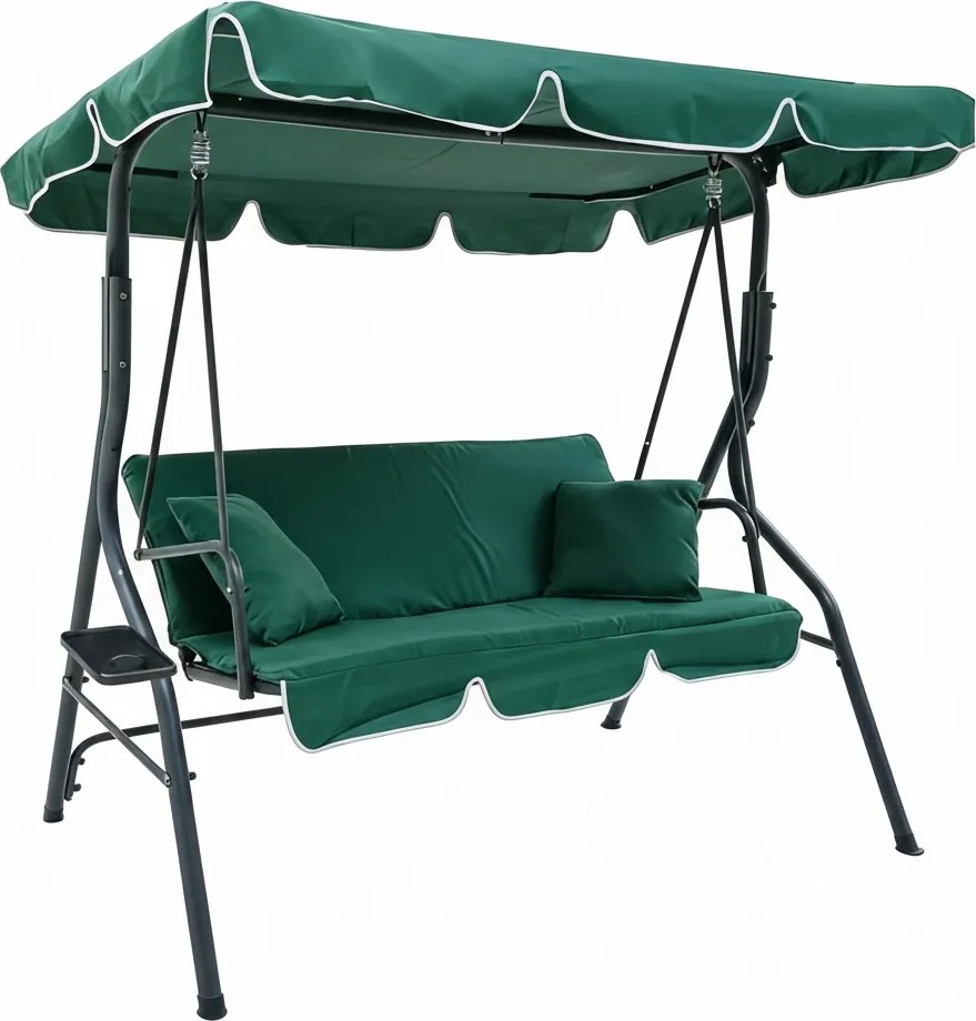 Huśtawka ogrodowa 3-osobowa Puerto MAS-4003A, zielona