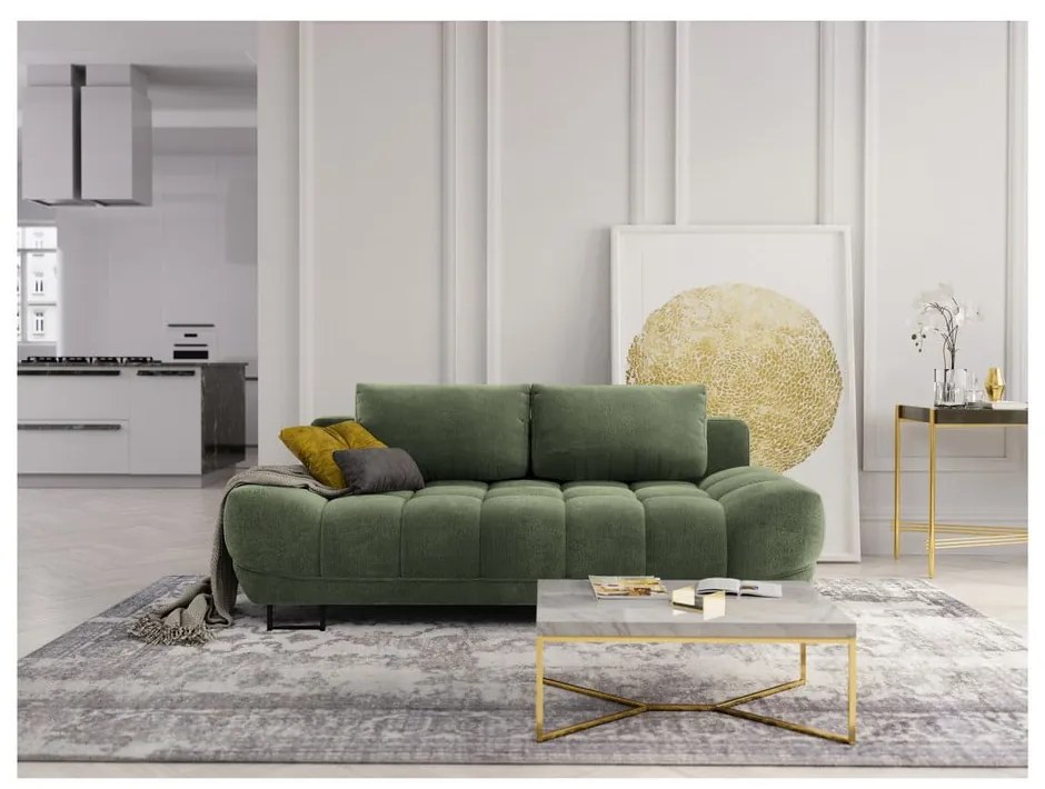 Zielona 3-osobowa sofa rozkładana Windsor &amp; Co Sofas Cumulus