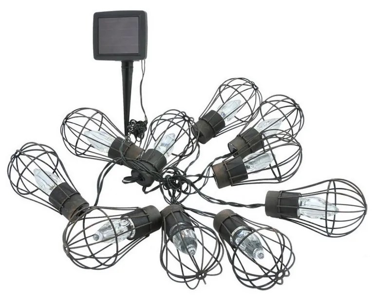 LED solarny łańcuch zewnętrzny 10xLED/1,2V 300mAh 3,8m IP44