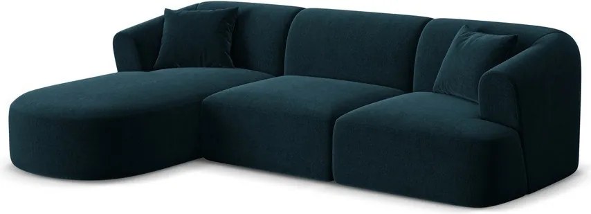 Morski aksamitny narożnik (lewostronny/z szezlongiem) Campi – Cosmopolitan Design