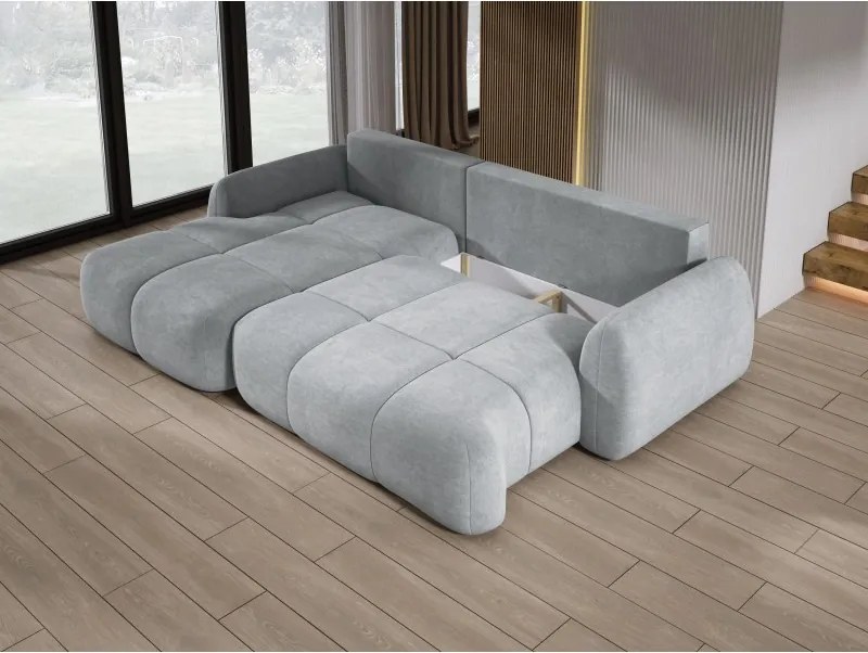 Narożnik COCO z funkcją spania poduszkami i pojemnikiem Cloud 81 DOMOHOME