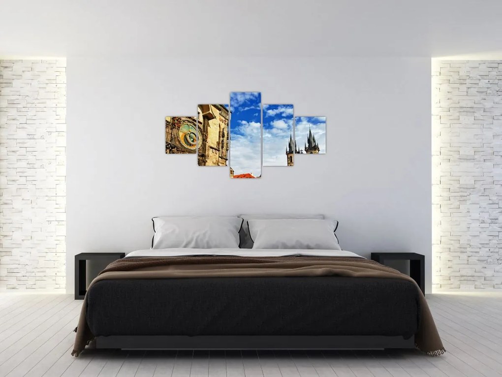 Obraz - Praski zegar astronomiczny (125x70 cm)