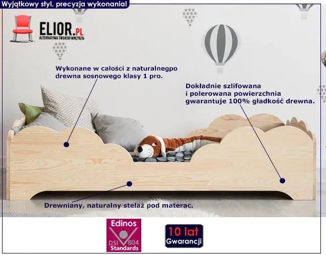 Drewniane łóżko dziecięce C6-W29
