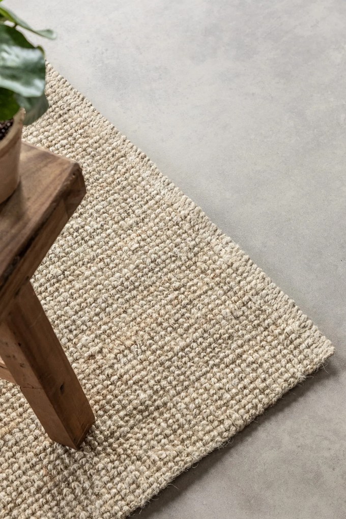 Dywan naturalny jutowy ręcznie tkany Boucle kremowy 60 cm x 90 cm