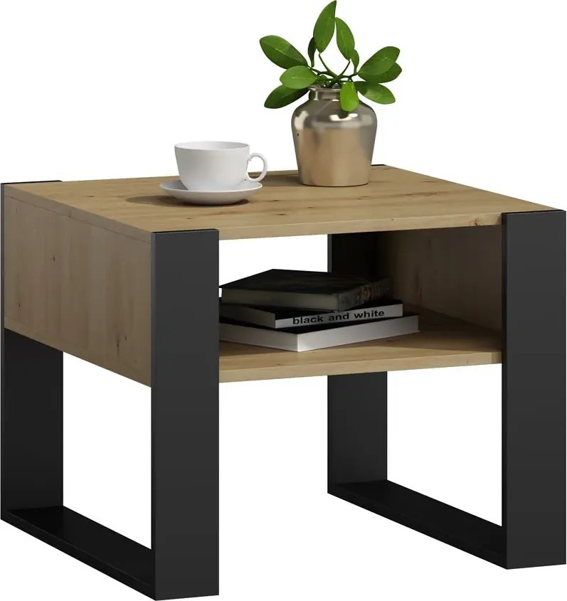 Stolik Kawowy Nowoczesny Dąb Artisan+Czarny S4-W75
