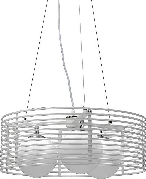 Cage - Biała metalowa lampa wisząca