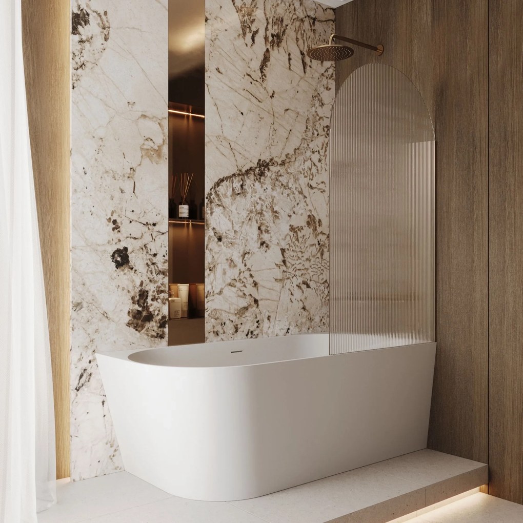 Parawan nawannowy owalny ARTE WELLE Oval Clear szkło transparentne ryflowane | Różne rozmiary : Kolor profili kabiny - czarny, Rozmiar - 70x140 cm