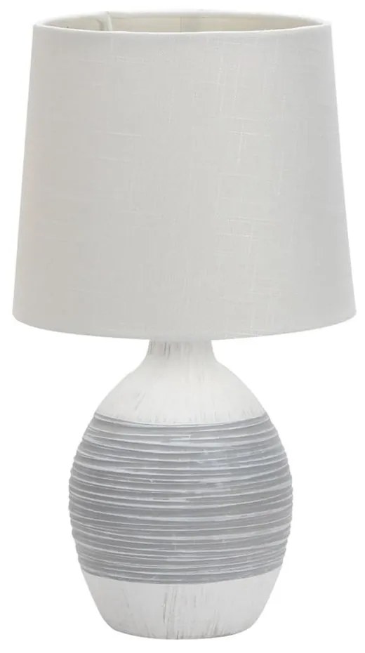 Jasnoszara lampa stołowa z tekstylnym kloszem (wys. 35 cm) Ambon – Candellux Lighting