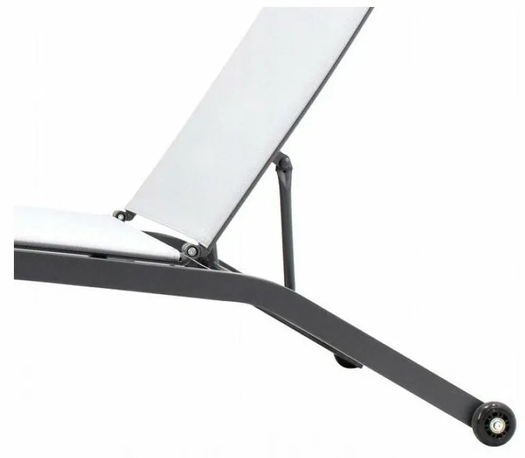 Leżak ogrodowy z kółkami, szary, 195 x 90 x 63 cm