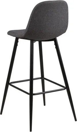 Tapicerowany stołek barowy na metalowych nogach Wilma dark grey