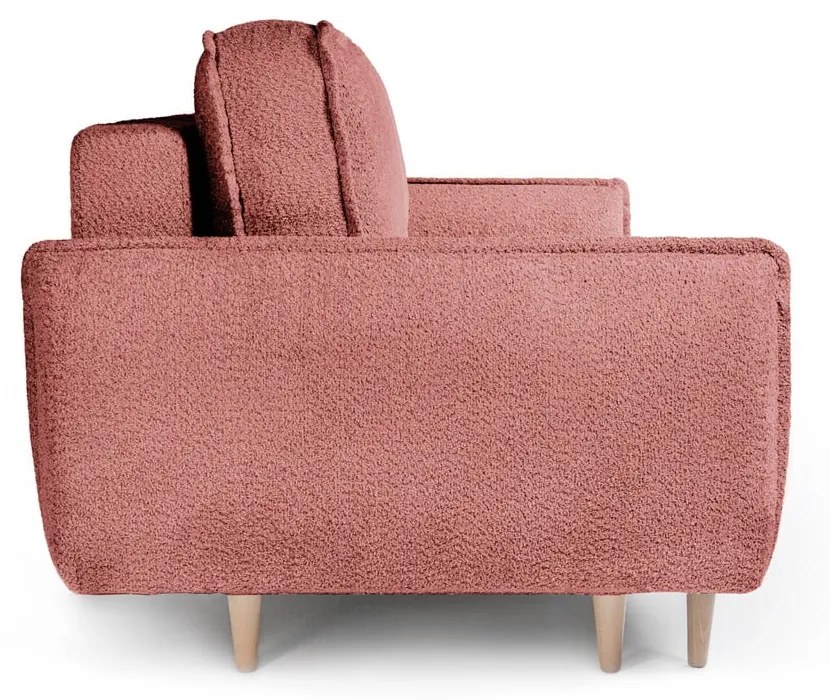 Czerwona rozkładana sofa z materiału bouclé 215 cm Patti – Bonami Selection