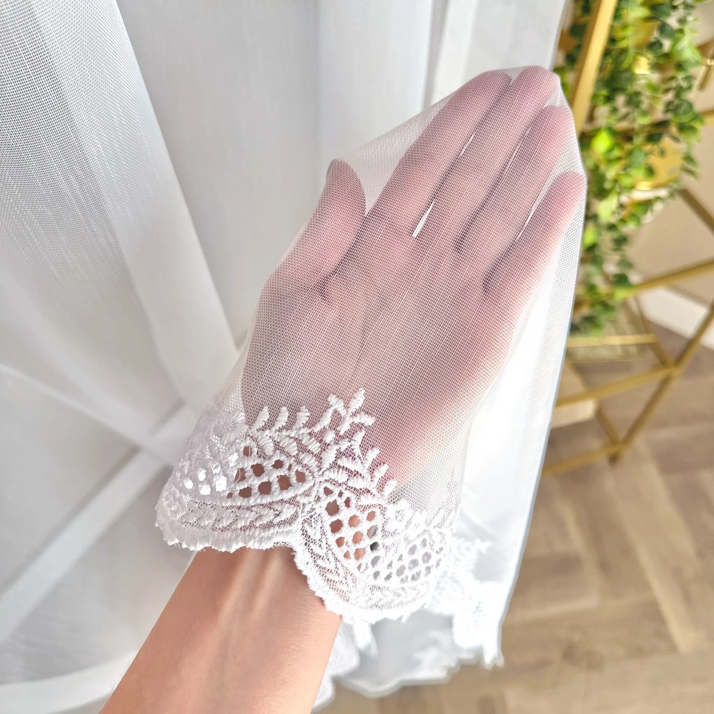 Firana bambus z nowoczesną gipiurą - wys. 300 cm