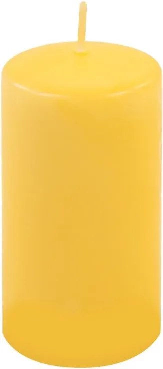 Zestaw świec słupkowych, 11,5 cm, Ø 6 cm, żółty, 6 sztuk.