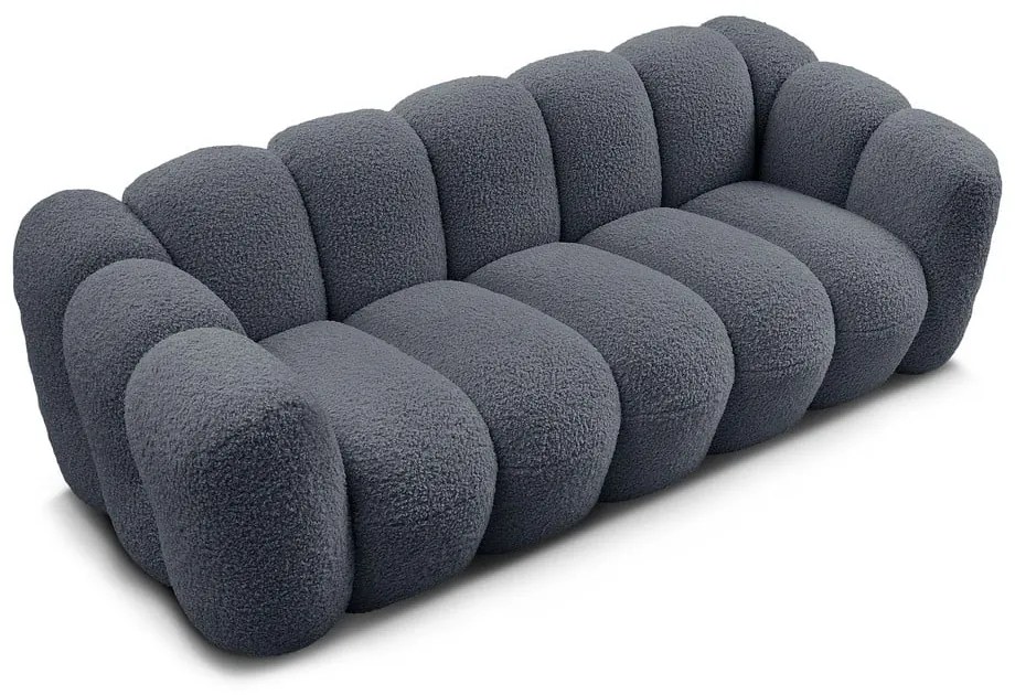 Ciemnoszara sofa z materiału bouclé 232 cm Hippolyte – Bobochic Paris