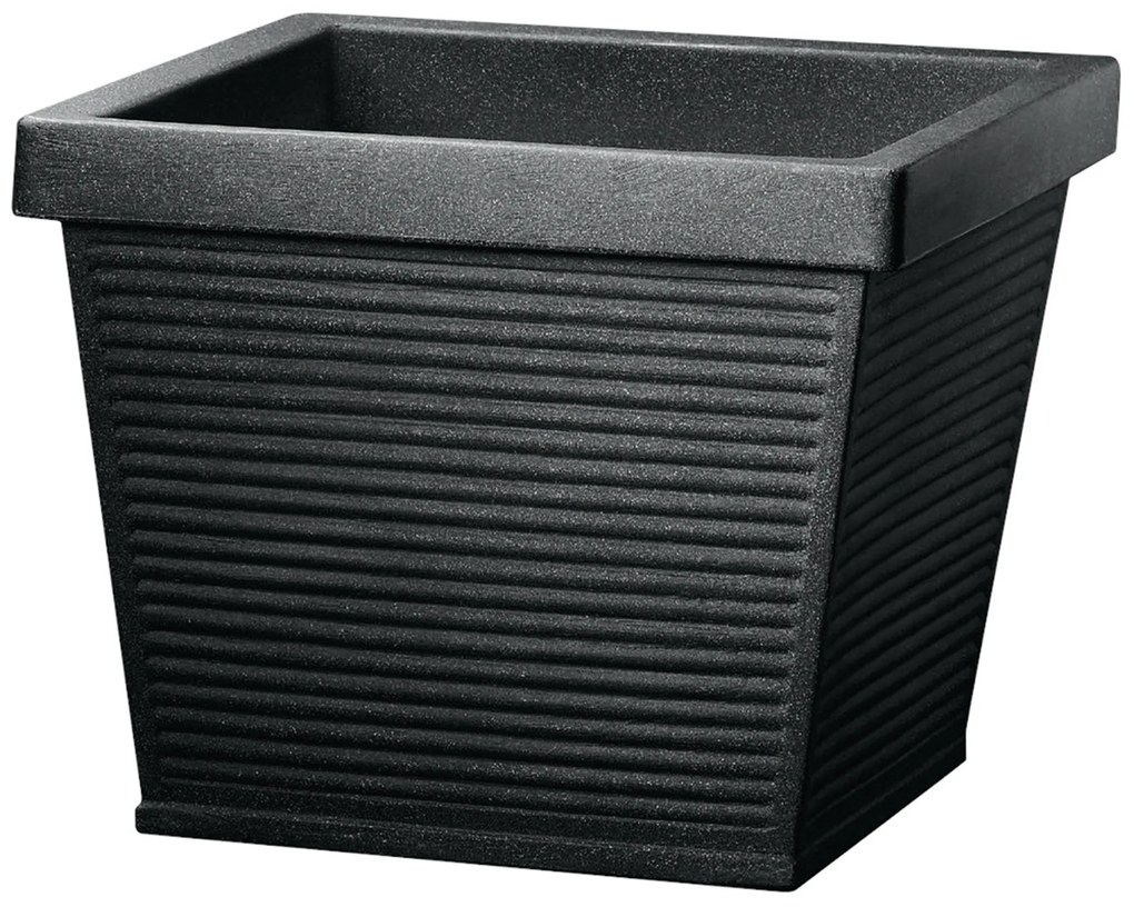 Donica ogrodowa kwadratowa Fokus 40 x 40 x 33 cm czarna PATIO