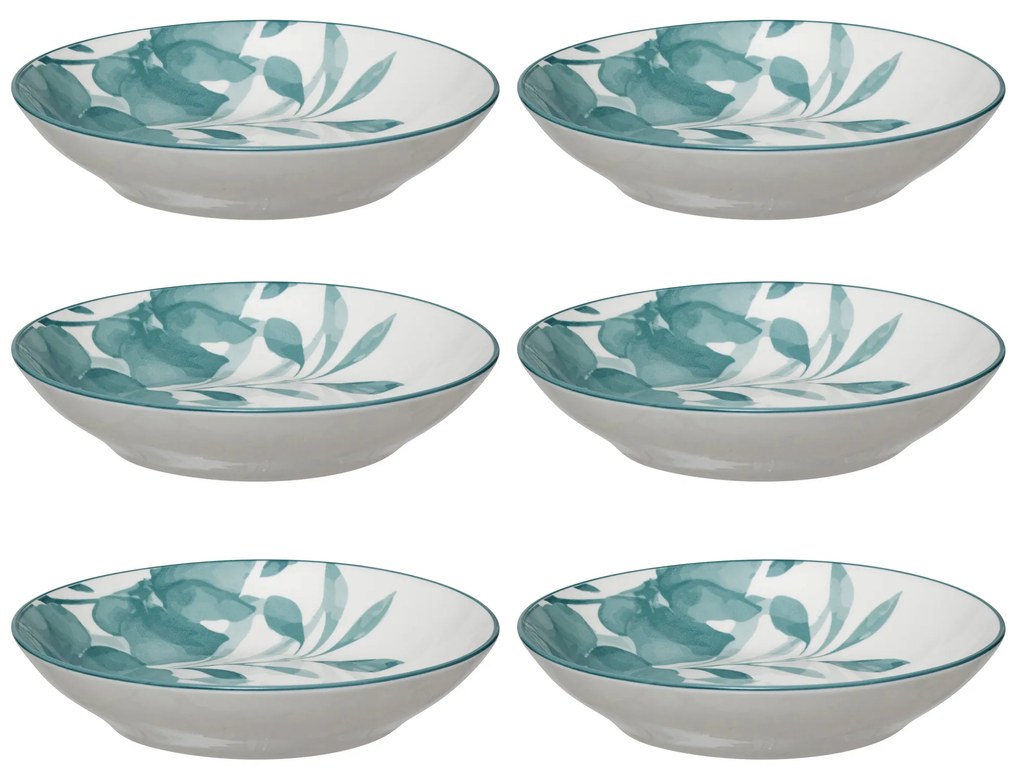 Talerze głębokie porcelanowe LILY, 6 sztuk x Ø 20 cm