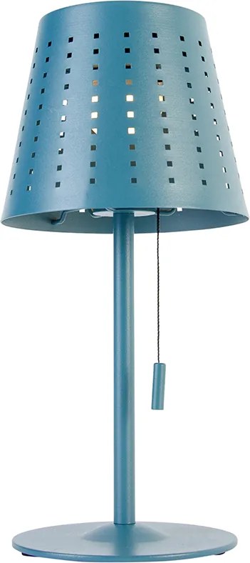 Zestaw 2 lamp stołowych niebieskich, w tym LED 3-stopniowy ściemniacz ładowany i solarny - Ferre