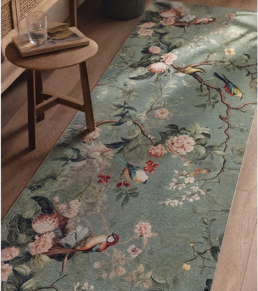 Jasnozielony chodnik odpowiedni do prania 52x200 cm Ricci Monet – Universal