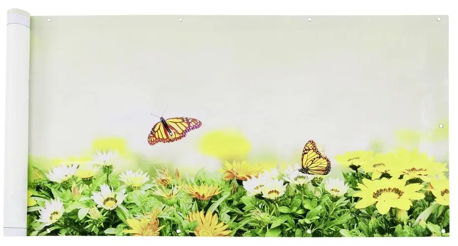 Żółto-zielona plastikowa osłona balkonowa 500x85 cm Butterfly – Maximex