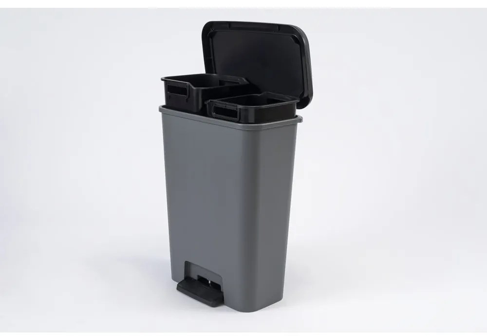 Plastikowy kosz na śmieci segregowane na pedał 23+23 l Compatta – Curver