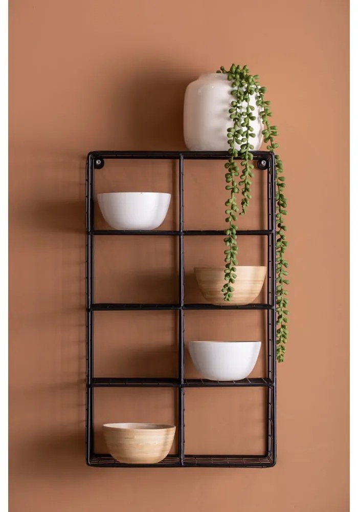 Czarna wielopoziomowa stalowa półka 30 cm Reja – PT LIVING