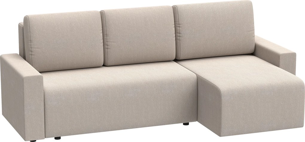 HOMCOM Narożnik z funkcją spania i odwracalnym szezlongiem, 3-osobowa sofa w kształcie L z efektem sztucznego zamszu, beżowy | Aosom PL