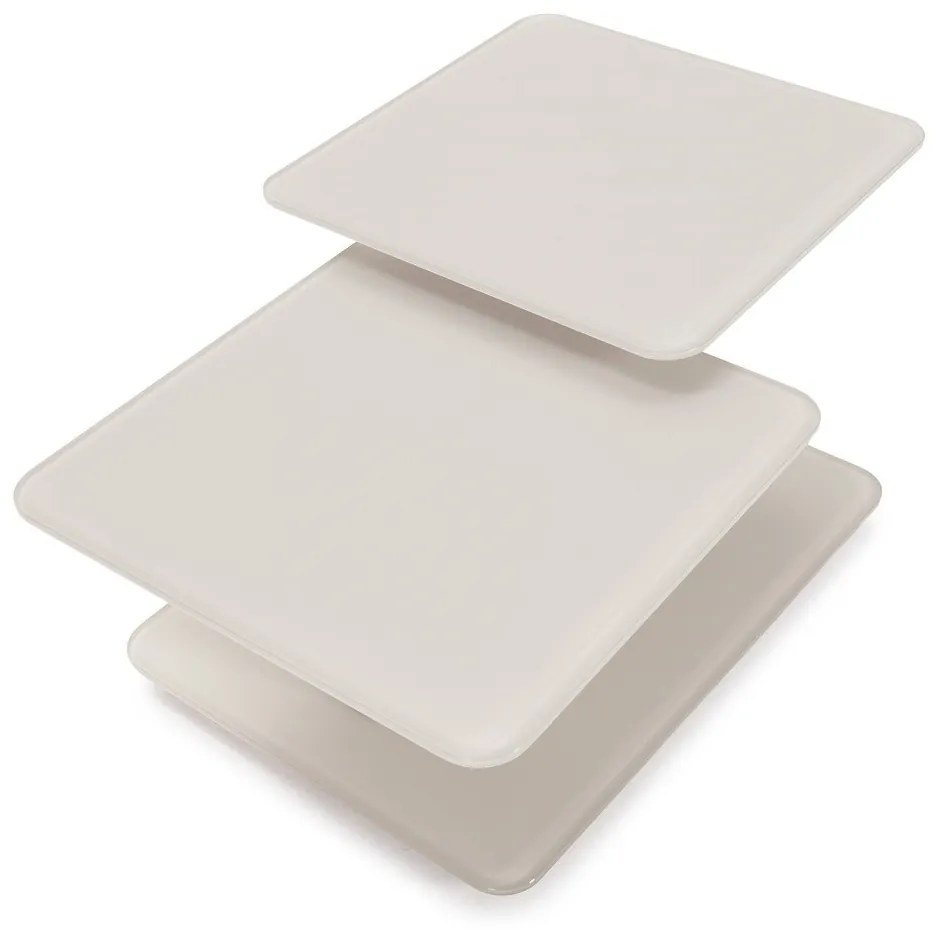 Kremowy szklany stolik 54x115 cm Elvi – Marckeric