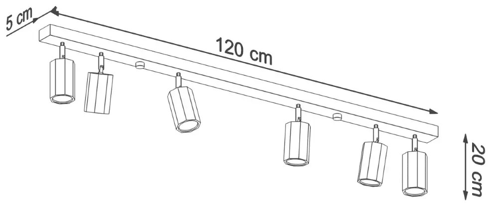 Listwa oświetleniowa ZEKE 6 dębowa SOLLUX LIGHTING