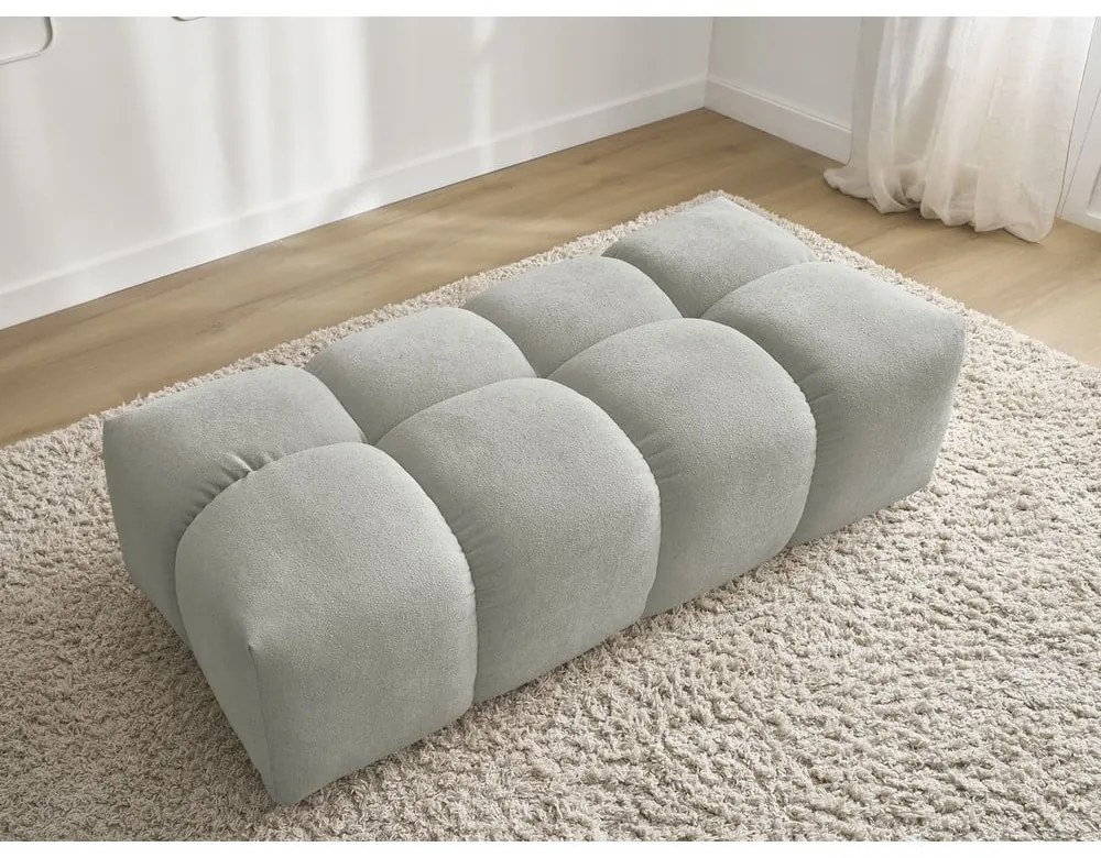 Jasnoszary podnóżek z tkaniny szenilowej Everest – Bobochic Paris