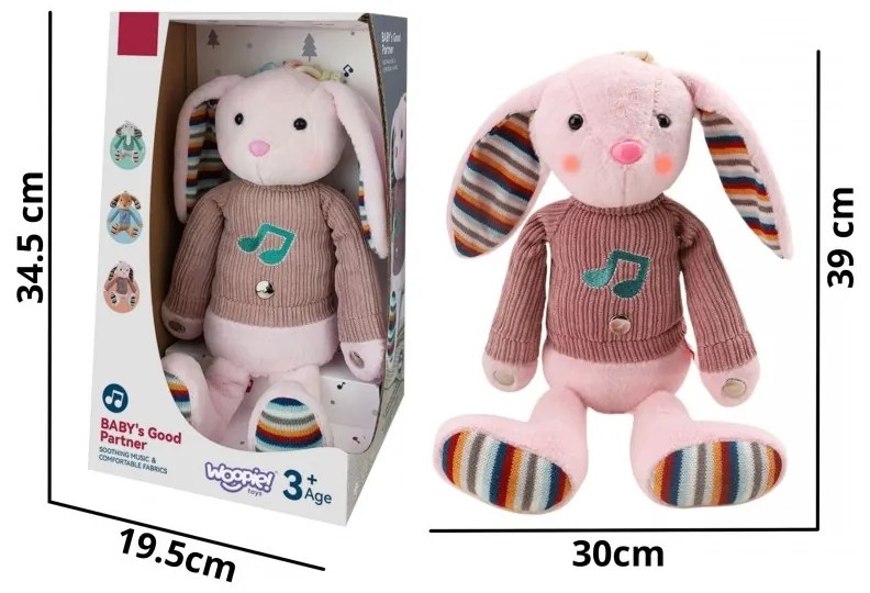 Woopie baby interaktywny króliczek przytulanka z dźwiękiem i światłem