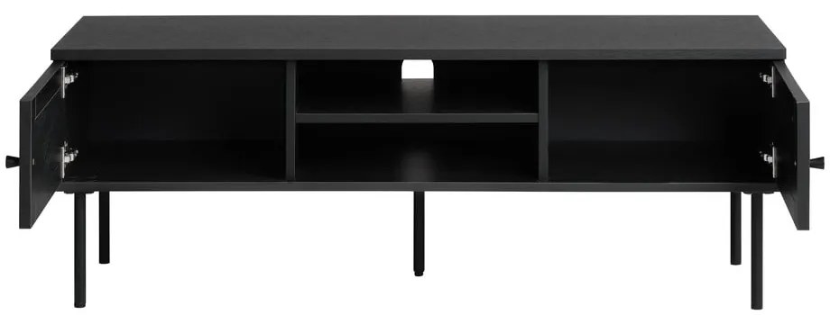 Czarna szafka pod TV w dekorze dębu 120x43 cm Pensacola – Unique Furniture