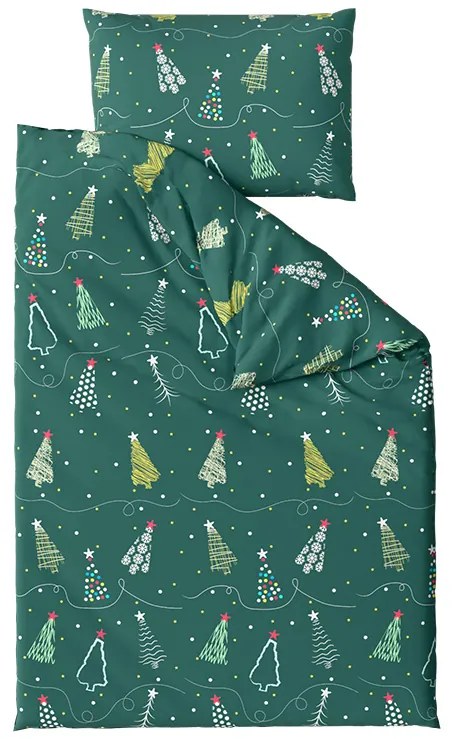PrzytulneMieszkanie.pl PrzytulneMieszkanie.pl Pościel z mikrofibry CHRISTMAS DRIFT zielone Rozmiar pościeli: 70 x 90 cm | 140 x 220 cm