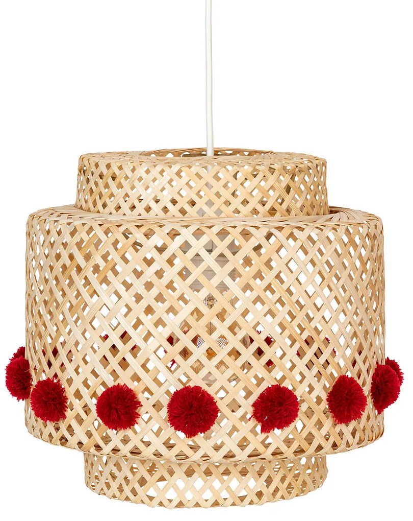 Lampa wisząca LIBY BAMB z ażurowym kloszem z bambusa, Ø 40 cm