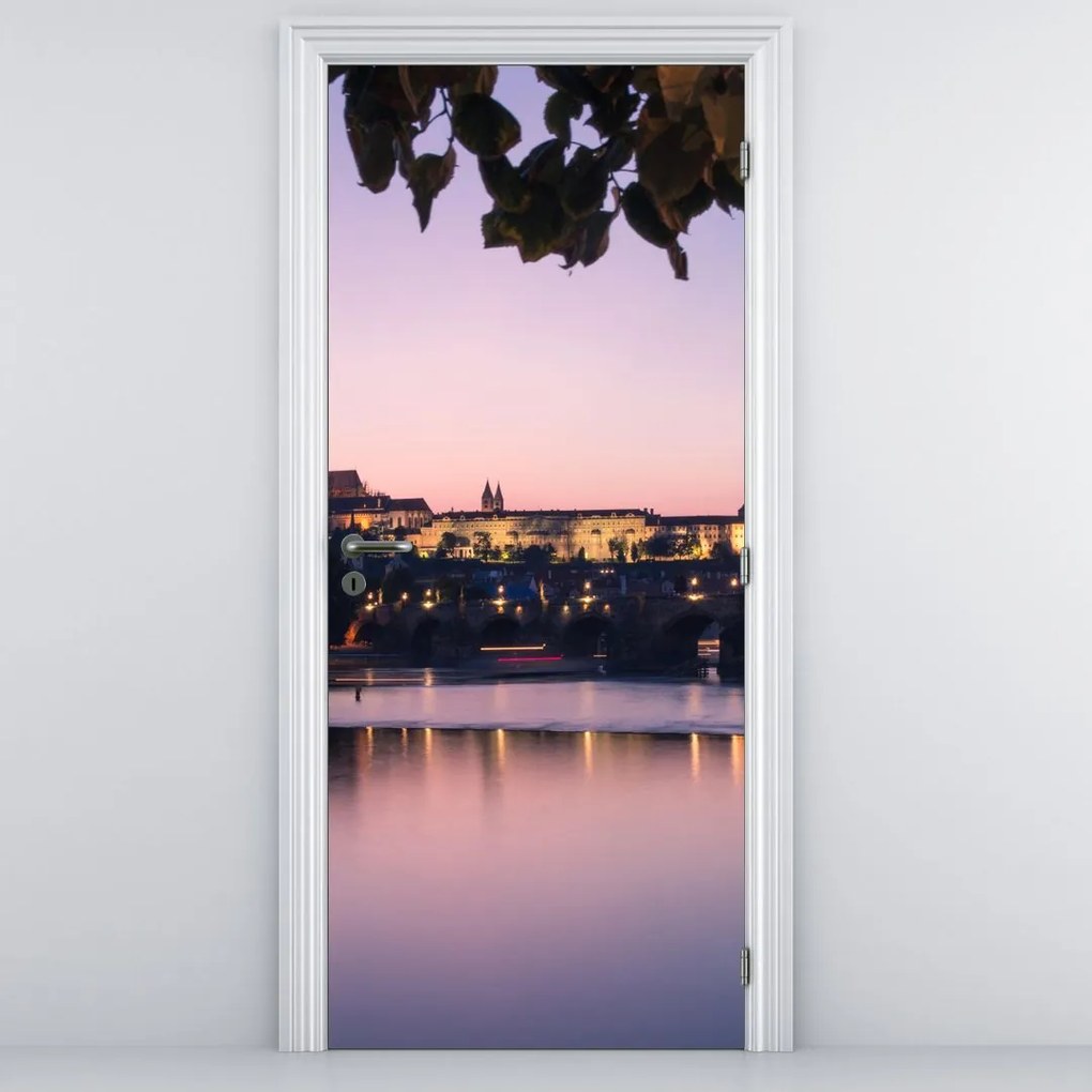 Fototapeta na drzwi- Zamek Praski i Wełtawa (95x205cm)