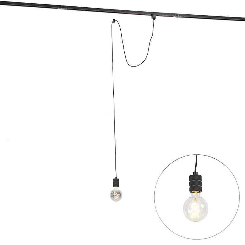 Lampa wisząca czarna do systemu szynowego 1-fazowego - Iconic Cavalux