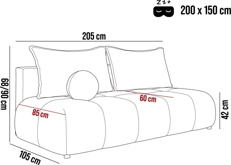 Sofa COCO z funkcja spania i pojemnikiem ANTHOLOGY 01 DOMOHOME