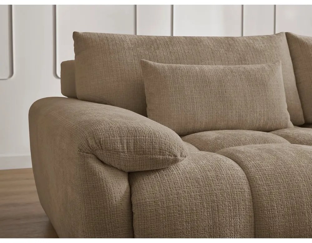 Brązowa sofa z tkaniny szenilowej 264 cm Ivane – Bobochic Paris