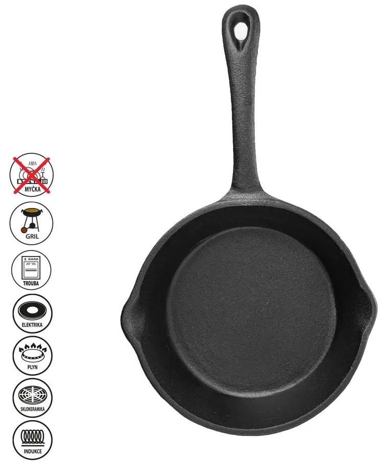 Żeliwna patelnia do grillowania ø 16 cm LITINA – Orion