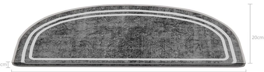 Szare dywaniki na schody zestaw 16 szt. 20x65 cm Plain – Vitaus