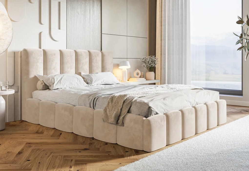 Łóżko Slim 11 z pojemnikiem i stelażem 180x200 cm, kolor Amor Velvet 4304