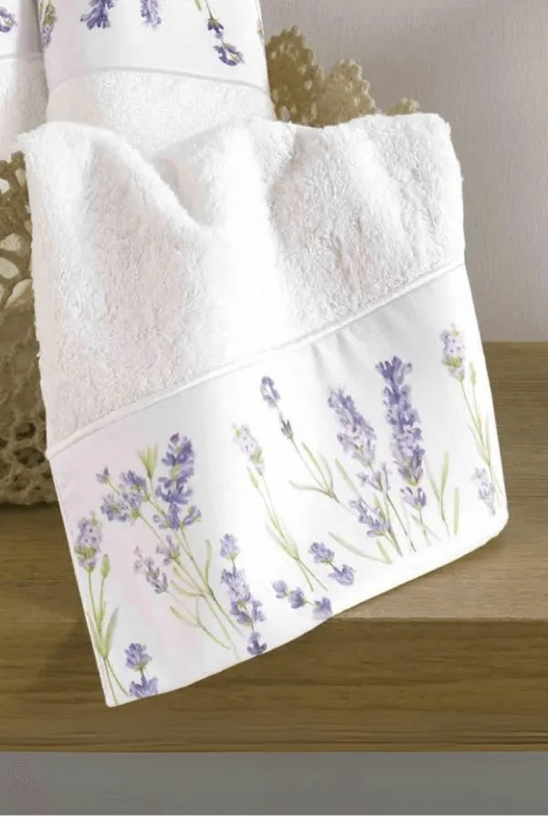 Zestaw podarunkowy małych ręczników LAVENDER GARDEN, 3 szt Biały Zestaw (3szt., 30x50 cm)