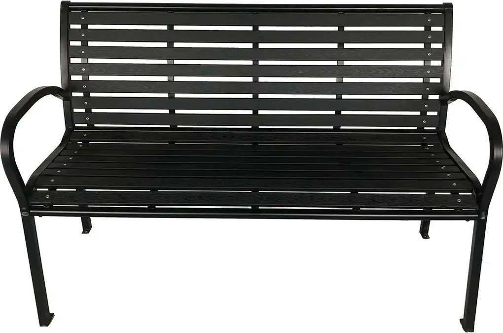 Ławka ogrodowa 125 x 60 x 80 cm, czarny, stal / plastik