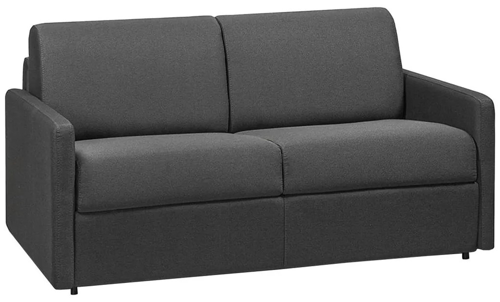 Kanapa 2-osobowa z ekspresowym mechanizmem rozkładania z tkaniny CALIFE - Kolor: szary - Miejsce do spania: 120 cm - Materac 22 cm z pamięcią kształtu