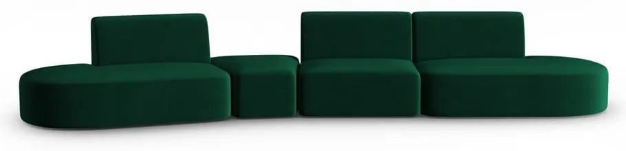Zielona aksamitna sofa lewostronna 428 cm Paolo – Milo Casa