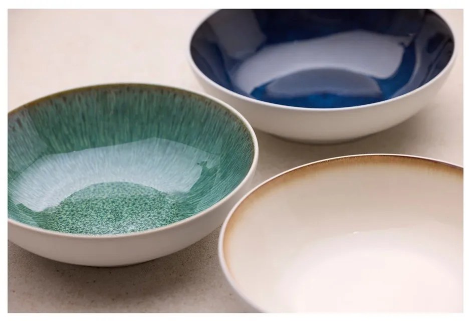 Biało-zielona kamionkowa miska 900 ml Gastro White/Green – Bitz