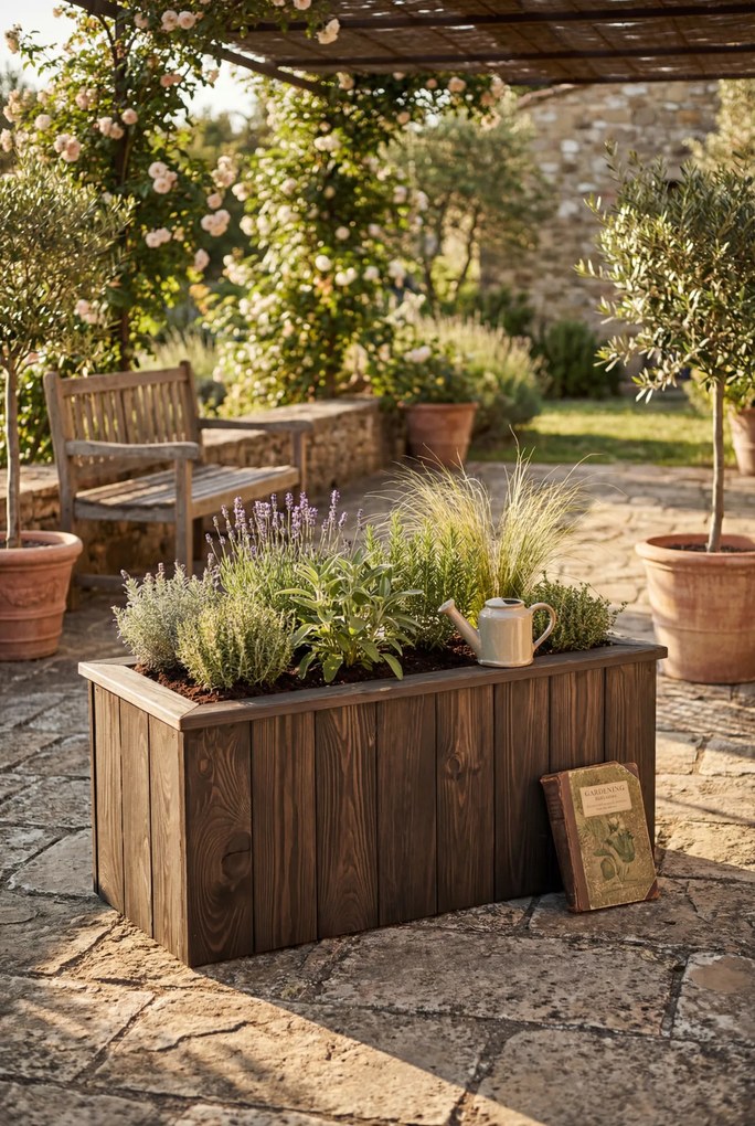 Ciemnoszara donica ogrodowa R9-G14