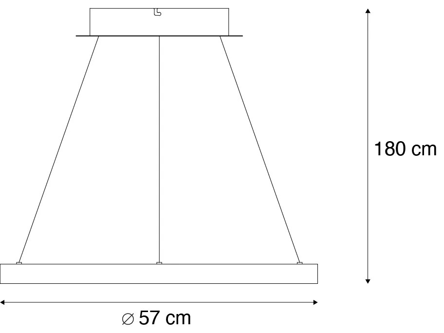 Design hanglamp aluminium incl. LED dimbaar easylift - HoopDesignerski Oswietlenie wewnetrzne